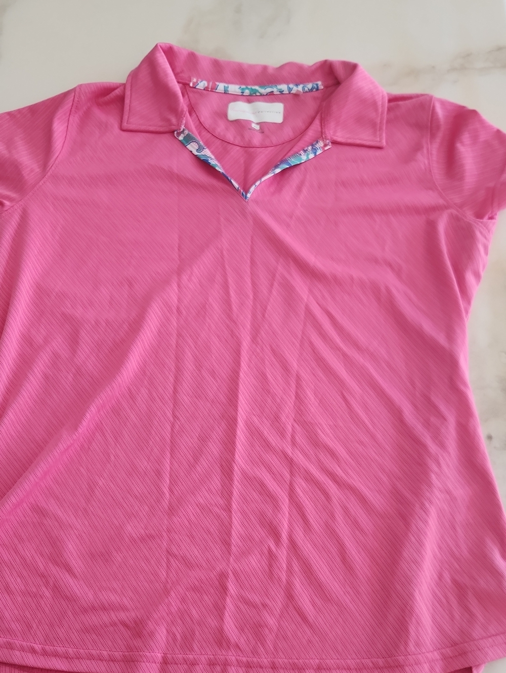 Women’s Pink Short-Sleeve Collared Golf Or Pickleball Top